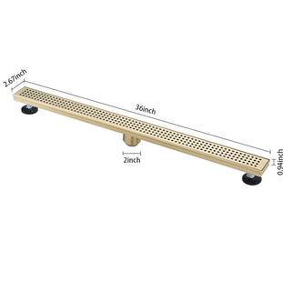 Sunvega 28 Inches Linear Shower Drain with Hair Strainer and Leveling Feet