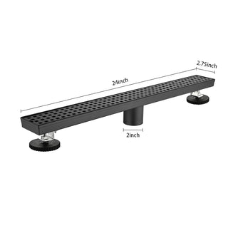 Sunvega 28 Inches Linear Shower Drain with Hair Strainer and Leveling Feet
