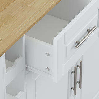 Sunvega Multi-Functional Kitchen Island Cart with 2 Door Cabinet and Two Drawers