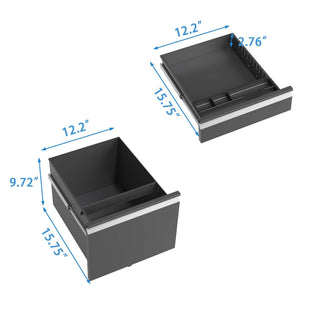 Sunvega 2 Drawer Mobile File Cabinet with Lock for Legal Letter A4 Size