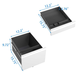 Sunvega 2 Drawer Mobile File Cabinet with Lock for Legal Letter A4 Size