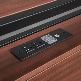 Sunvega Modern Metal Platform Bed Frame with Trundle USB Ports and Shelf