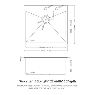 Sunvega 16 Gauge Stainless Steel Topmount Kitchen Sink Basin with Sound Proof Coating