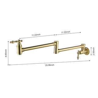 Sunvega Wall Mount Folding Kitchen Pot Filler Faucet with Free-Swivel Arm