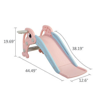 Sunvega 2 in 1 Toddler Slide with Basketball Hoop and Ball for Indoor Outdoor Play