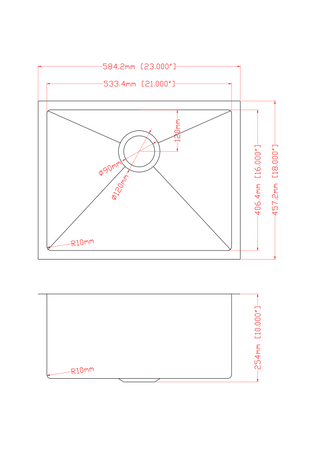 Sunvega 32x19 Inch Undermount Kitchen Sink with Superior Drainage and Soundproofing