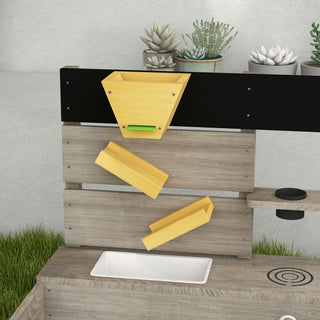 Sunvega Wooden Sandbox with Kitchen Design Sink and Liner for 3-7 Years Old
