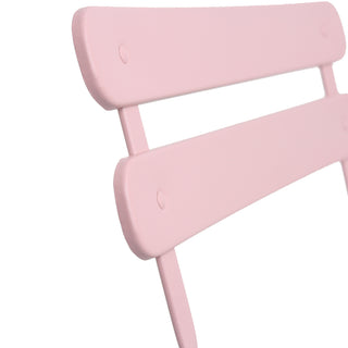 Sunvega 3-Piece Pink Metal Patio Bistro Set with Folding Chairs and Table