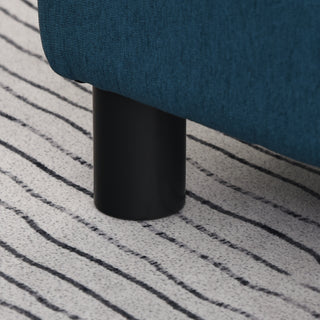 Sunvega Small Linen Upholstered Ottoman Foot Rest with Plastic Legs for Living Room