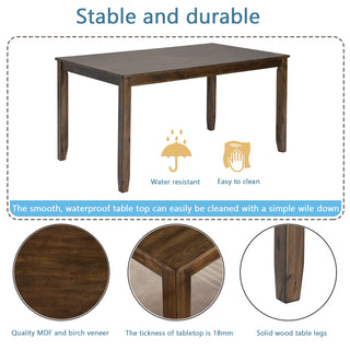 Sunvega Walnut Square Wood Dining Table for Kitchen with Counter Height and Tapered Legs