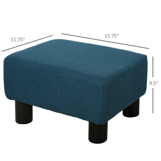 Sunvega Small Linen Upholstered Ottoman Foot Rest with Plastic Legs for Living Room
