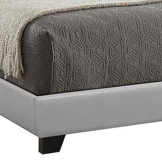 Sunvega Low Profile Leatherette Upholstered Twin Panel Bed with Stitched Details