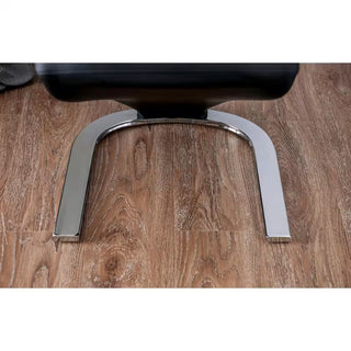 Sunvega Contemporary Style Black Leatherette Dining Chairs with Z-Shaped Chrome Base