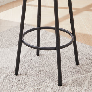 Sunvega Rustic Brown Bar Table Set with 2 PU Soft Seat Backrest Stools for Small Spaces