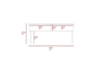 Sunvega Atlanta Lift Top Coffee Table with Hidden Storage and Metal Legs
