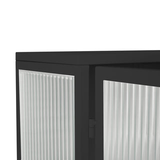 Sunvega Modern Two-Door Wall Cabinet with Three-Tier Storage for Living Room