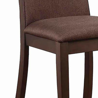 Sunvega Espresso Brown Wood Frame and Cocoa Brown Upholstered Dining Chair Set of 2