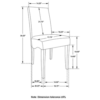 Sunvega Grey and Black Upholstered Dining Chair with Padded Seat and Backrest