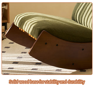 Sunvega Solid Wood Frame Corduroy Upholstery Glider Rocking Chair for Nursery