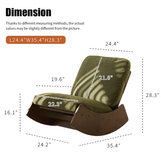 Sunvega Solid Wood Frame Corduroy Upholstery Glider Rocking Chair for Nursery