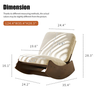Sunvega Solid Wood Frame Corduroy Upholstery Glider Rocking Chair for Nursery