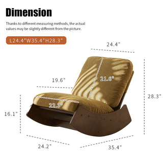 Sunvega Solid Wood Frame Corduroy Upholstery Glider Rocking Chair for Nursery