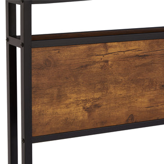 Sunvega King Size Metal Platform Bed Frame with Wooden Headboard and Footboard