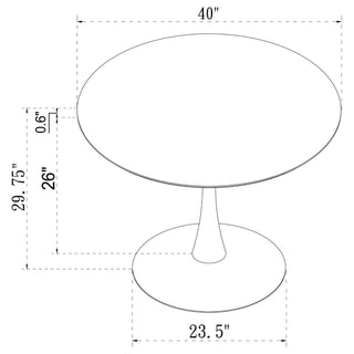 Sunvega White Faux Marble Dining Table with Metal Base for Four