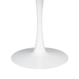 Sunvega White Faux Marble Dining Table with Metal Base for Four