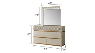 Sunvega Modern Rectangular Mirror with Intricate Wood Frame and LED Lights