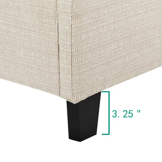 Sunvega Dynasty Beige King Size Tufted Upholstered Platform Bed with CertiPUR-US Foam