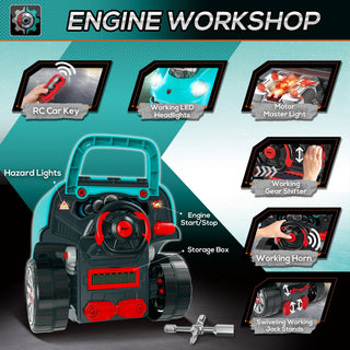 Sunvega 61-Piece Kids Mechanic Car Repair Set with Realistic Engine Sounds