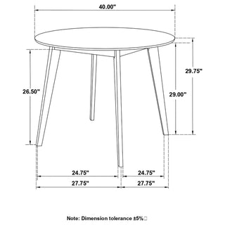 Sunvega Mid-Century Modern Round Dining Table with Two-Tone White and Natural Wood