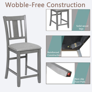 Sunvega Modern Wooden Counter Height Chairs Set of 4 with Padded Seat for Dining Room