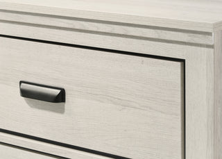 Sunvega Contemporary Brown Mix Finish Nightstand with Two Storage Drawers and Black Metal Pull