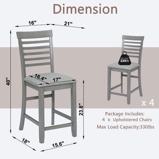 Sunvega Modern Wooden Counter Height Chairs Set of 4 with Padded Seat for Dining Room