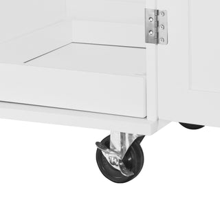 Sunvega Rolling Kitchen Island with Storage Cart, 3 Drawer and Slide-Out Shelf Design