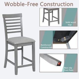 Sunvega Modern Wooden Counter Height Chairs Set of 4 with Padded Seat for Dining Room