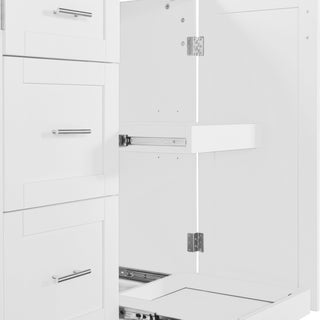 Sunvega Rolling Kitchen Island with Storage Cart, 3 Drawer and Slide-Out Shelf Design