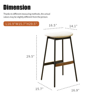 Sunvega Modern Set of 2 Upholstered Bar Stools for Kitchen Island and Counter Height