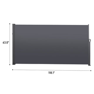 Sunvega Retractable Waterproof UV Resistant Privacy Screen Awning for Patio Balcony