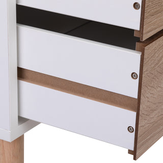 Sunvega Modern Nightstand with 2 Spacious Drawers and Solid Wood Legs for Bedroom