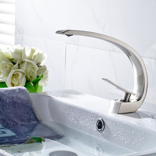 Sunvega Single Handle Waterfall Basin Faucet for Bathroom Sink in Chrome