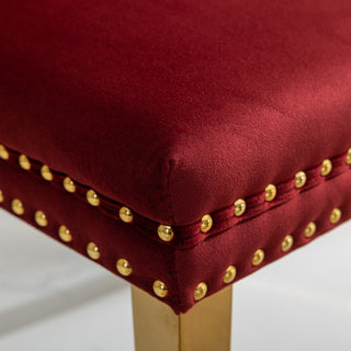Sunvega Modern High-end Tufted Velvet Upholstered Dining Chair with Chrome Legs and Nailhead Trim