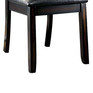 Sunvega Transitional Brown Cherry Espresso Curved Back Leatherette Padded Seat Side Chairs