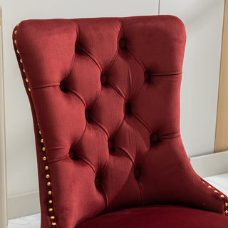 Sunvega Modern High-end Tufted Velvet Upholstered Dining Chair with Chrome Legs and Nailhead Trim