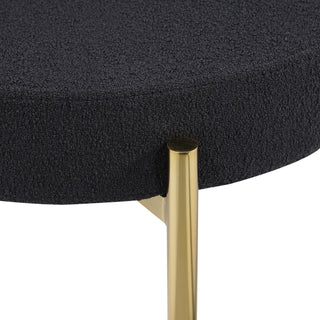Sunvega Mid-Century Modern Boucle Dining Chairs with Curved Backrest and Brushed Brass Metal Legs