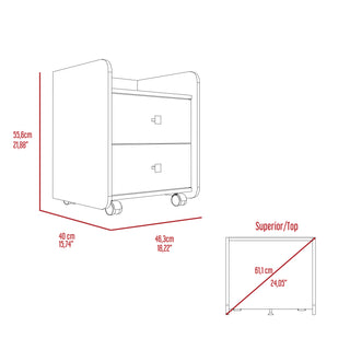 Sunvega Modern Nightstand with Two Drawers and Open Shelf for Bedroom