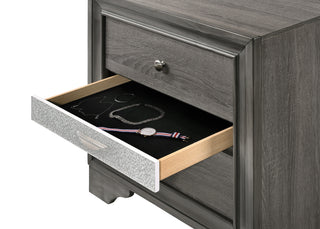Sunvega White Acacia Wood Nightstand with Metal Drawer Pulls and Dovetail Joints