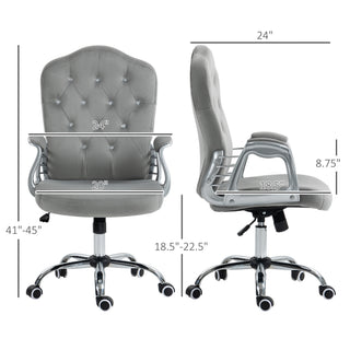 Sunvega Velvet Computer Chair with Tilt Function and Adjustable Height for Home Office